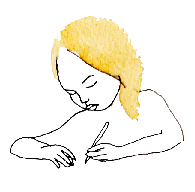 illustration av flicka som skriver