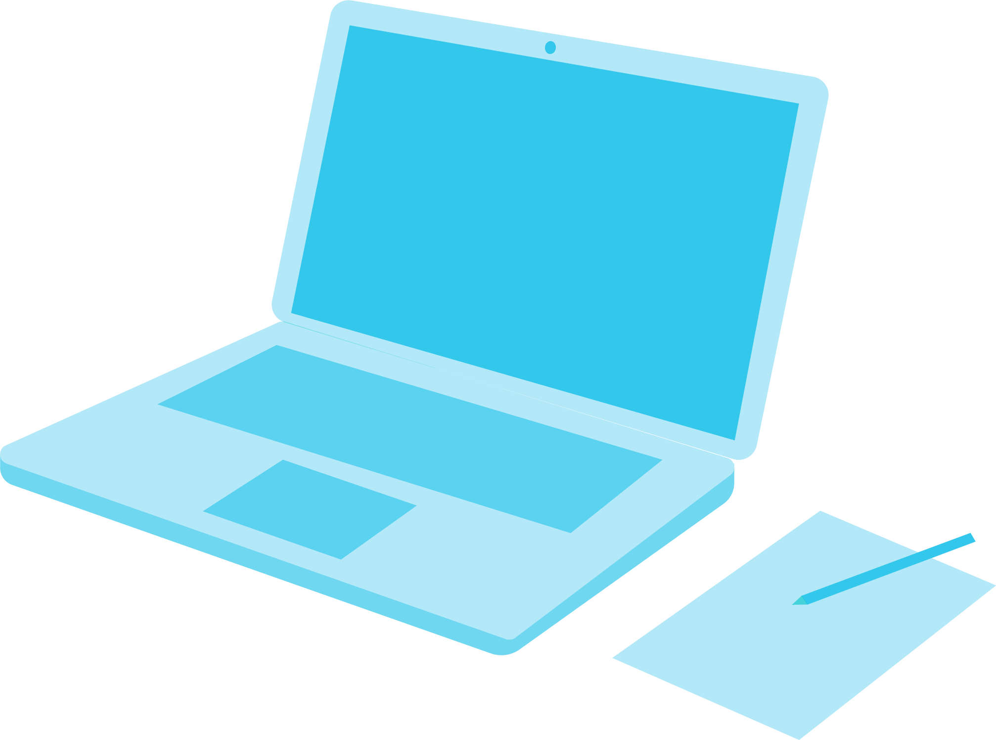 Illustration av en blå laptop